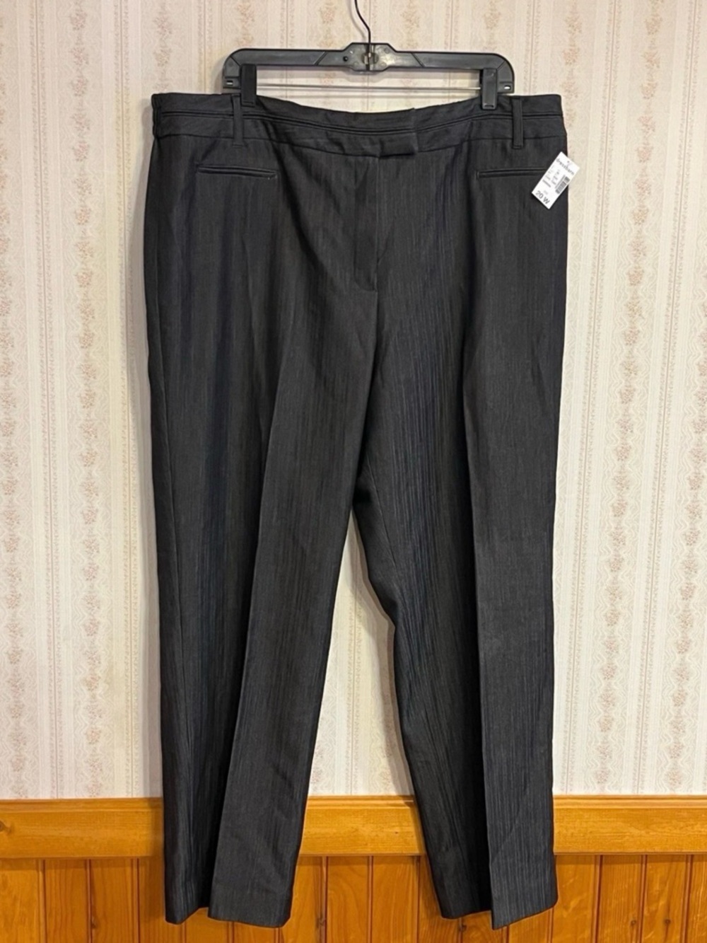 dressbarn Charcoal Herringbone Dress Pants